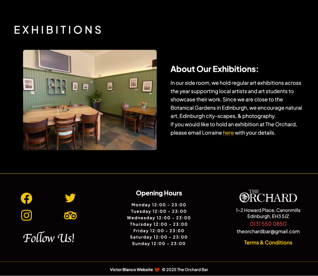 the orchard bar's main page